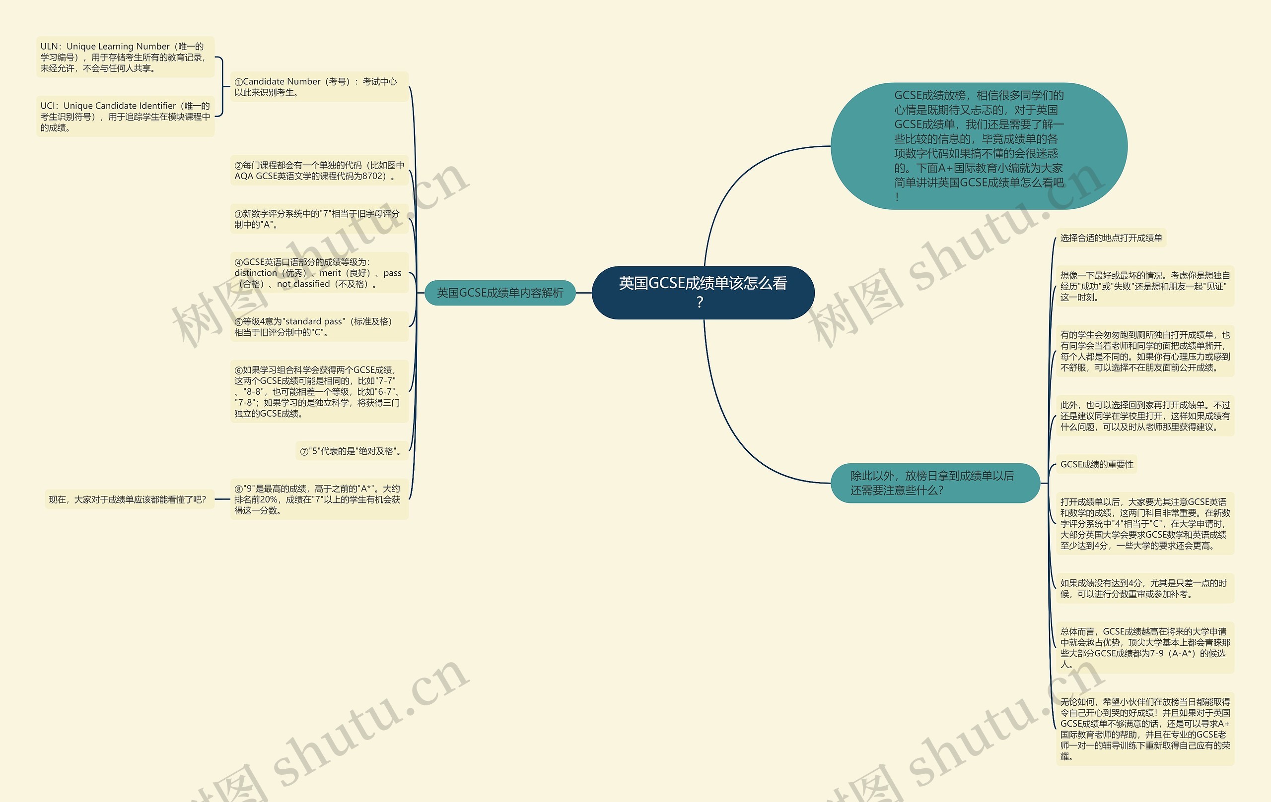 英国GCSE成绩单该怎么看？思维导图