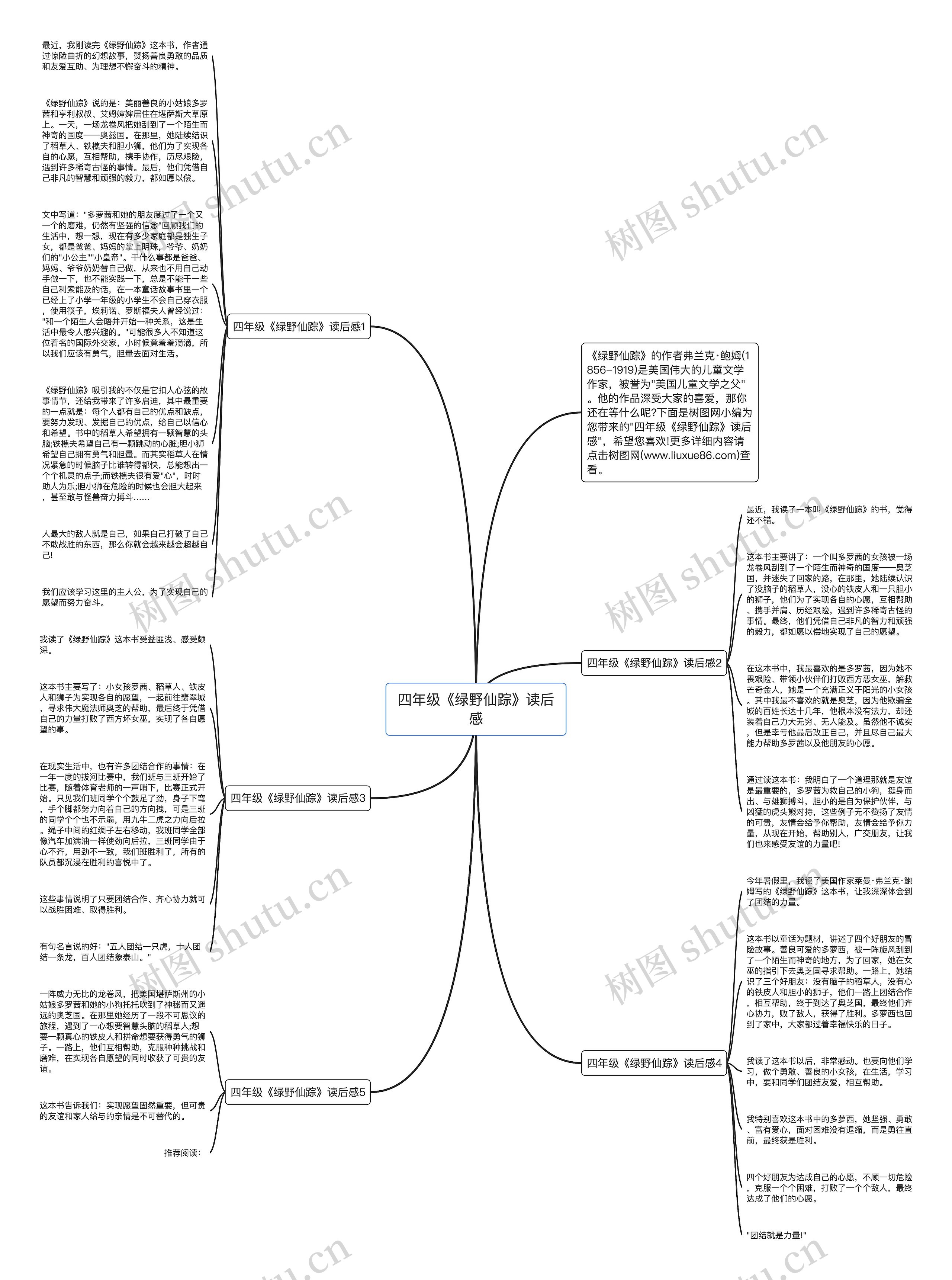 四年级《绿野仙踪》读后感思维导图