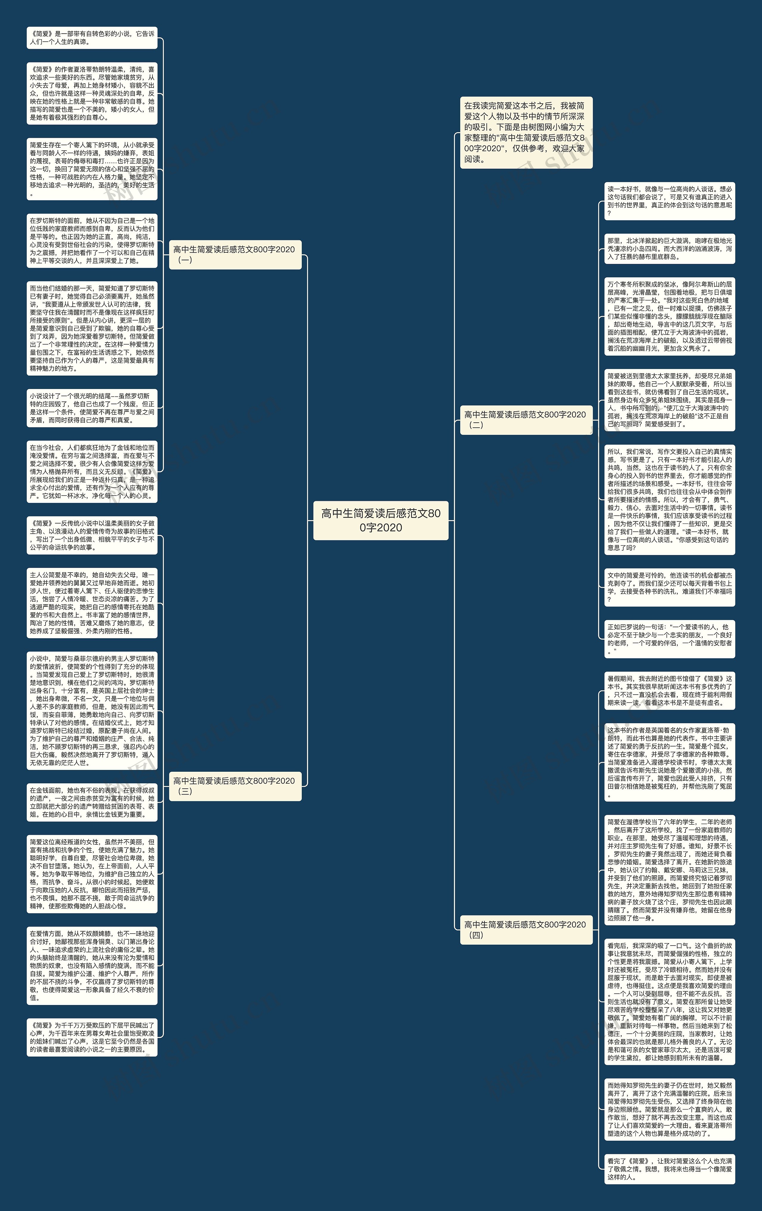 高中生简爱读后感范文800字2020思维导图