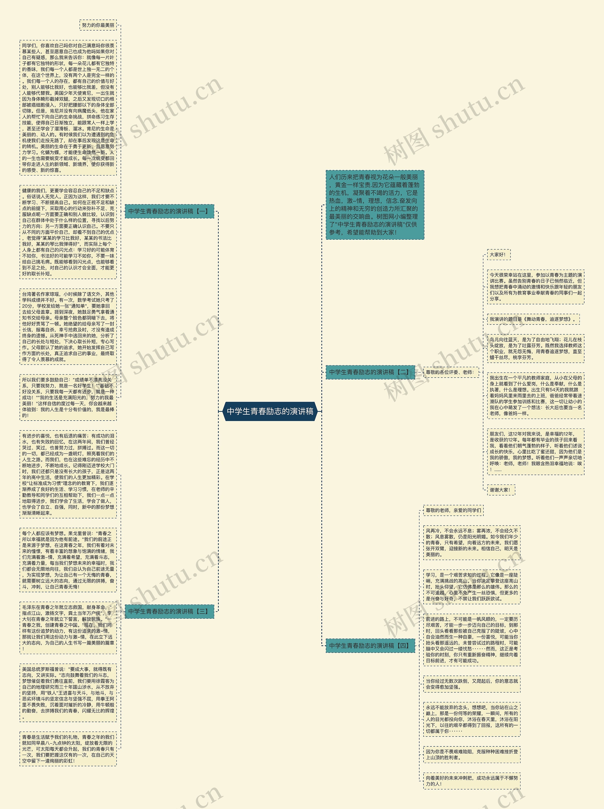 中学生青春励志的演讲稿思维导图