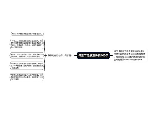 母亲节感恩演讲稿400字