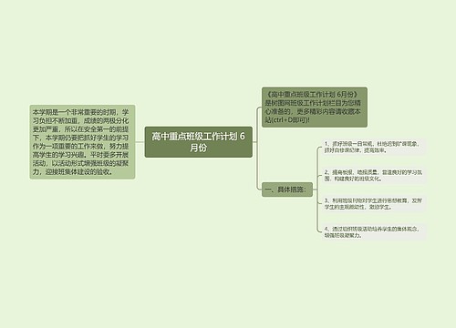 高中重点班级工作计划 6月份