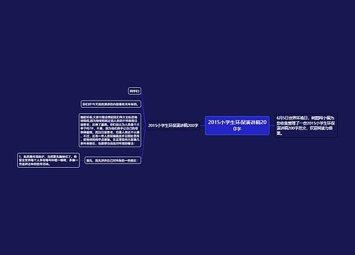 2015小学生环保演讲稿200字