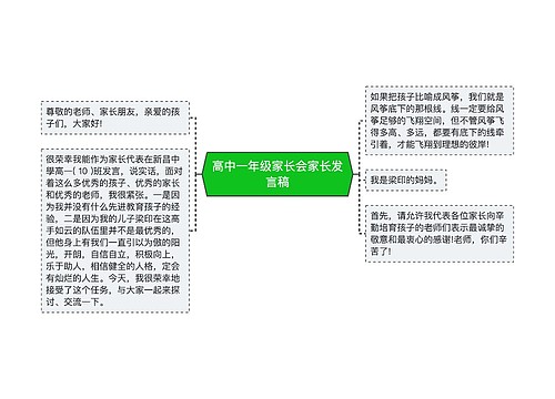 高中一年级家长会家长发言稿