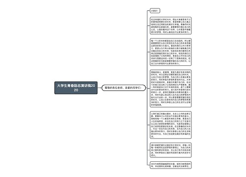 大学生青春励志演讲稿2020