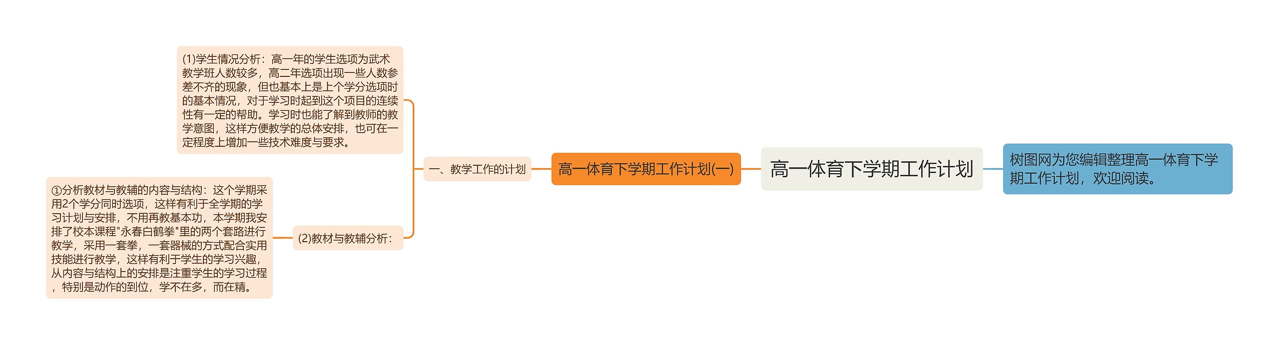 高一体育下学期工作计划思维导图