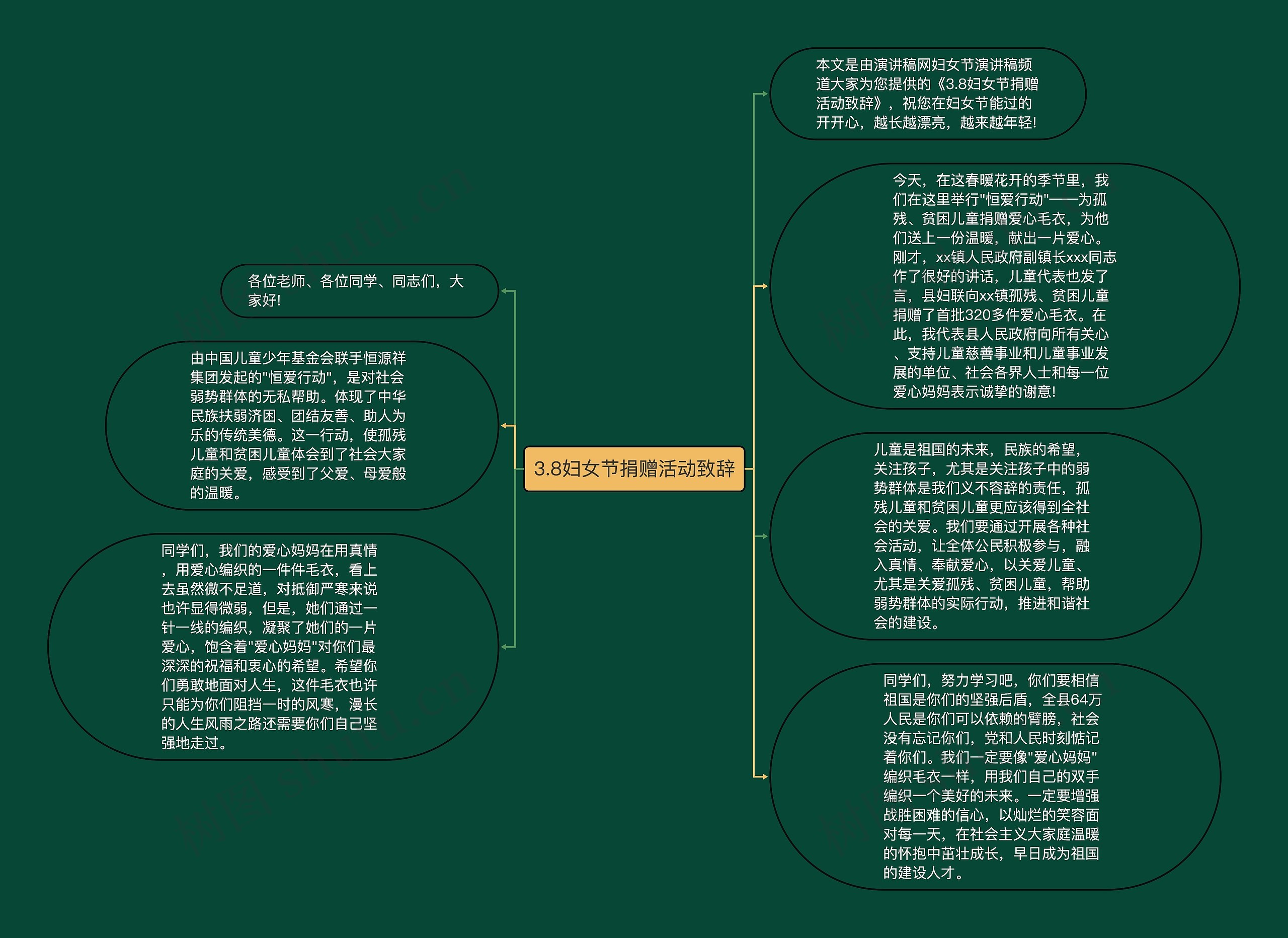 3.8妇女节捐赠活动致辞思维导图