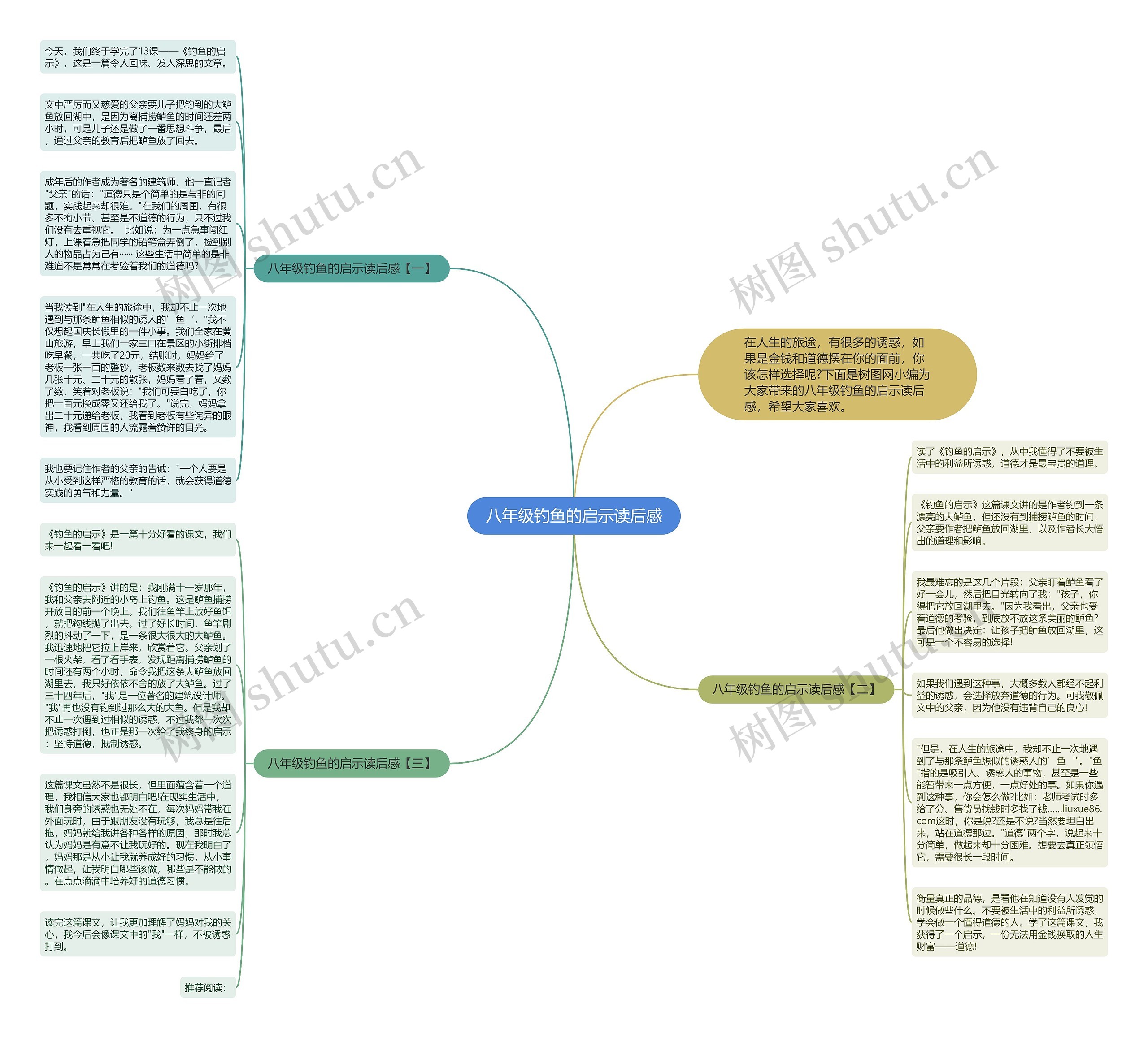 八年级钓鱼的启示读后感思维导图