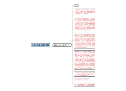 小学生热爱学习演讲稿