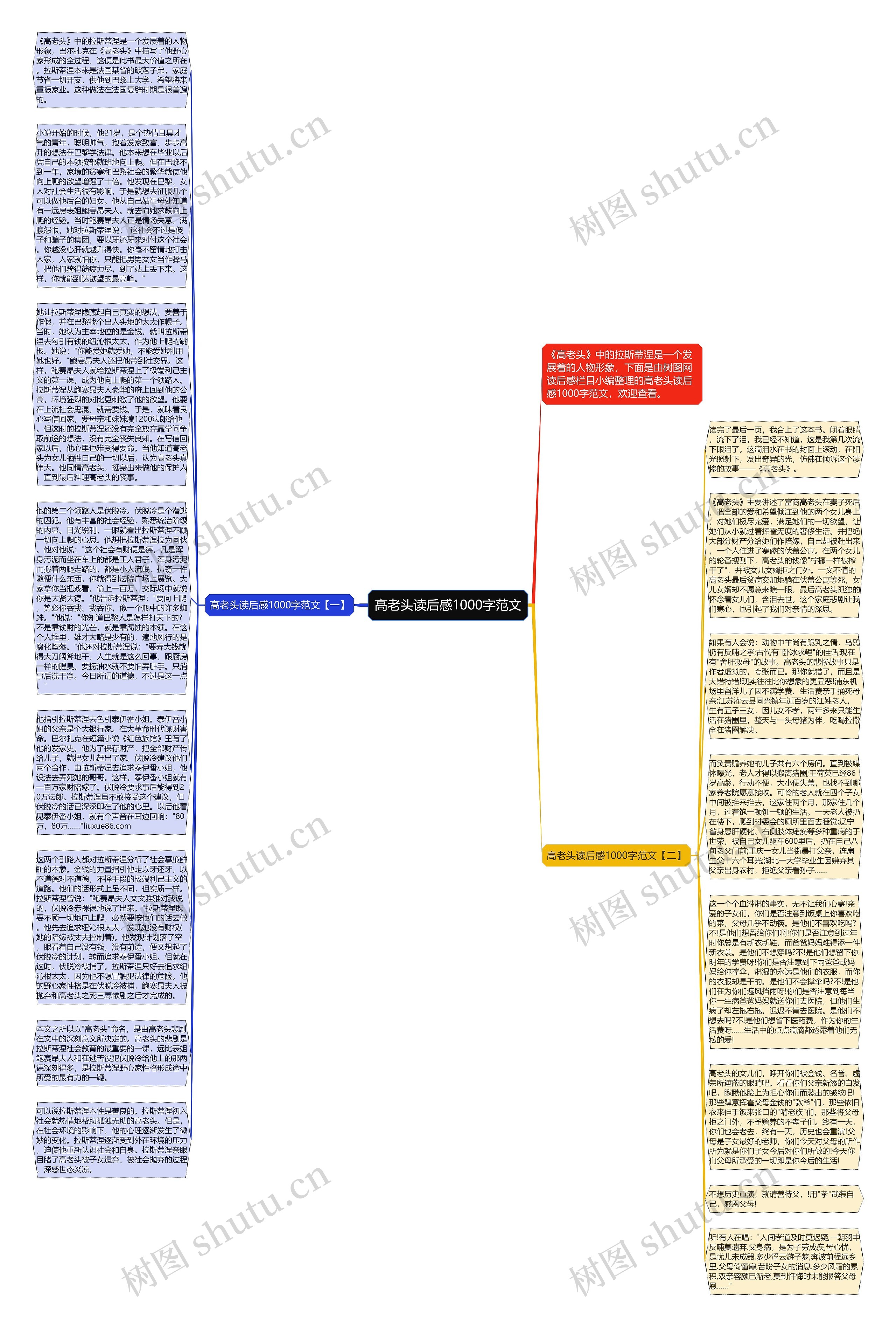 高老头读后感1000字范文思维导图