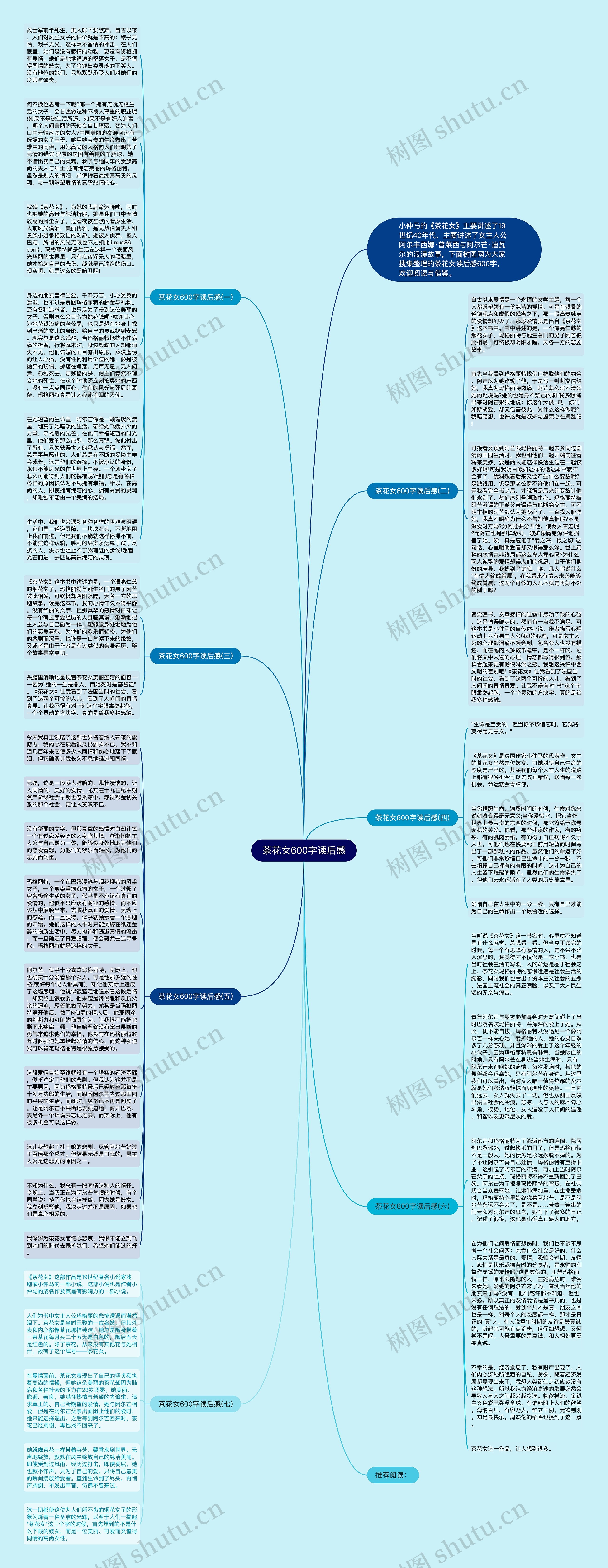 茶花女600字读后感思维导图