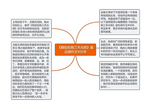 《假如给我三天光明》读后感作文450字