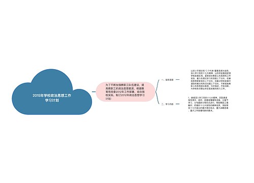 2015年学校政治思想工作学习计划