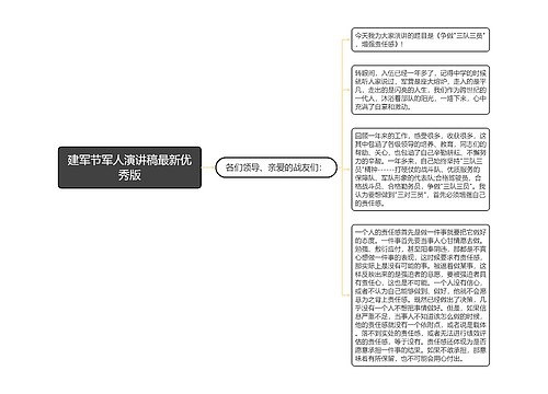 建军节军人演讲稿最新优秀版