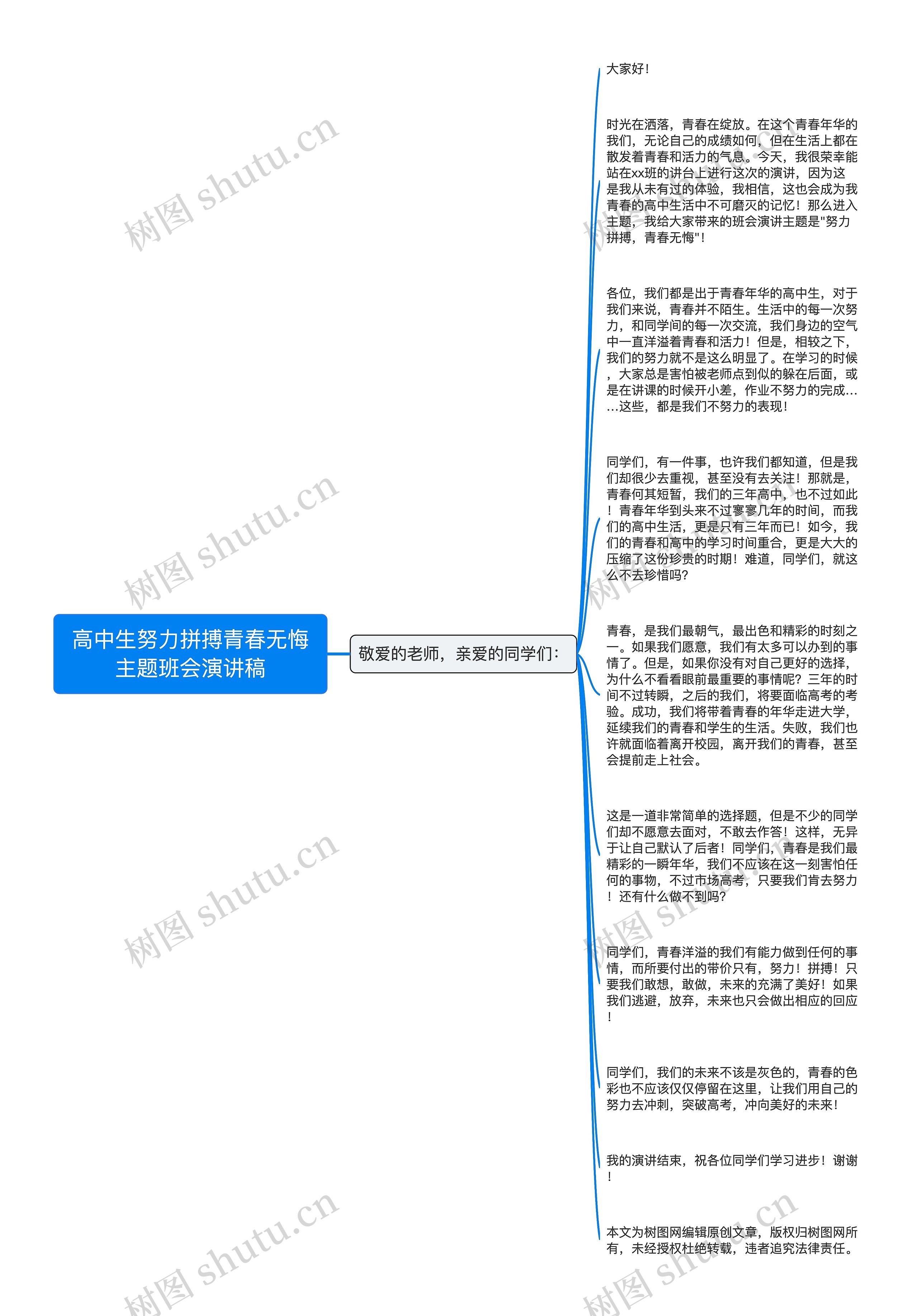 高中生努力拼搏青春无悔主题班会演讲稿