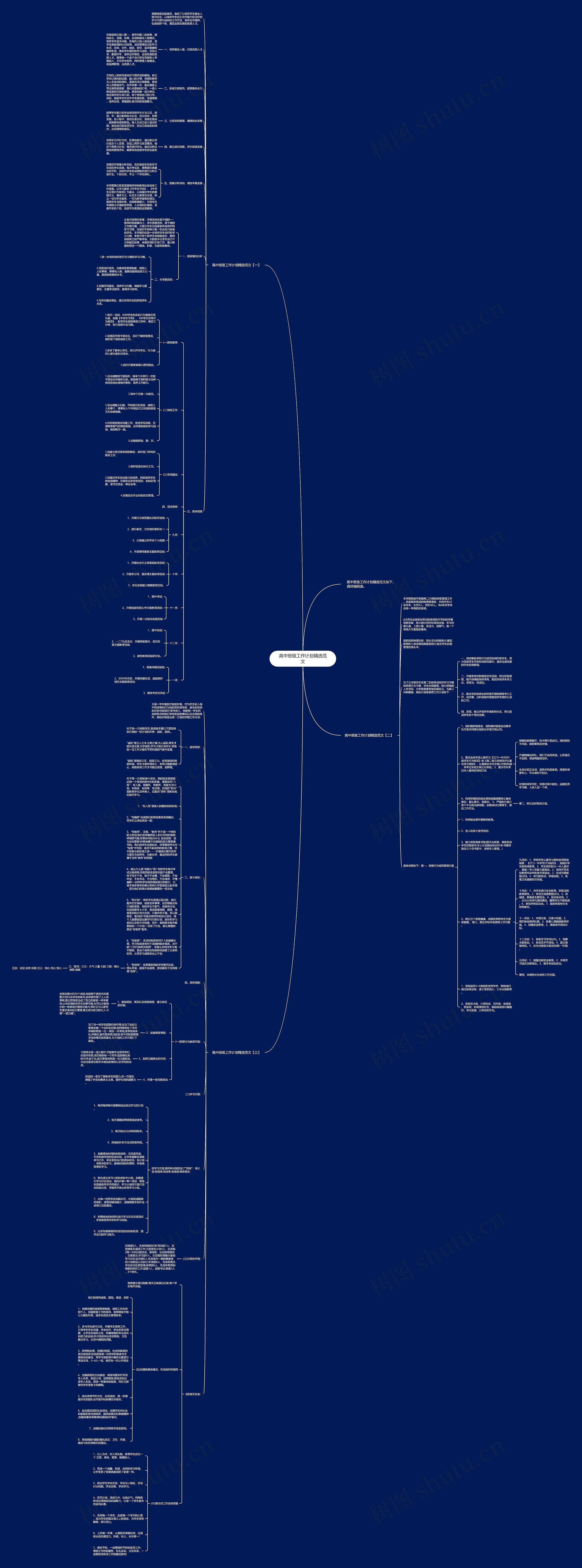 高中班级工作计划精选范文思维导图