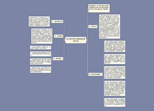 2018秋小学六年级语文教学计划