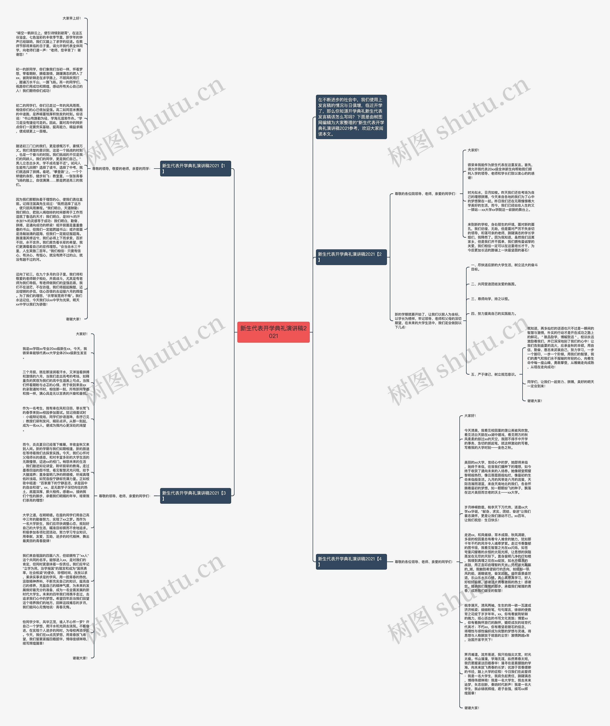新生代表开学典礼演讲稿2021思维导图
