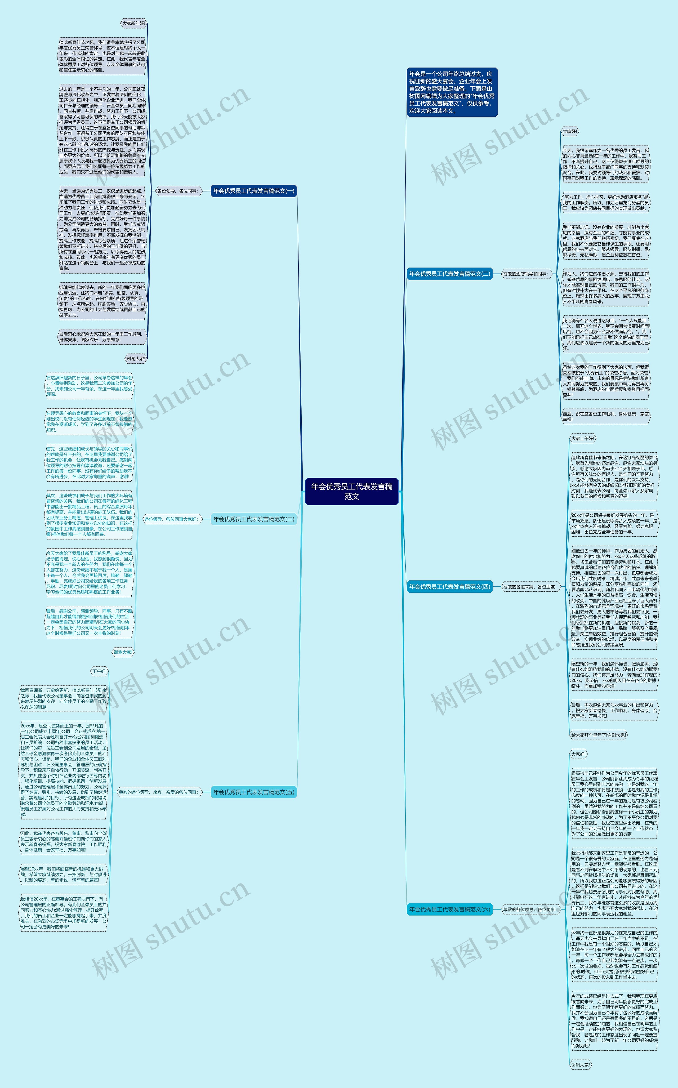 年会优秀员工代表发言稿范文思维导图