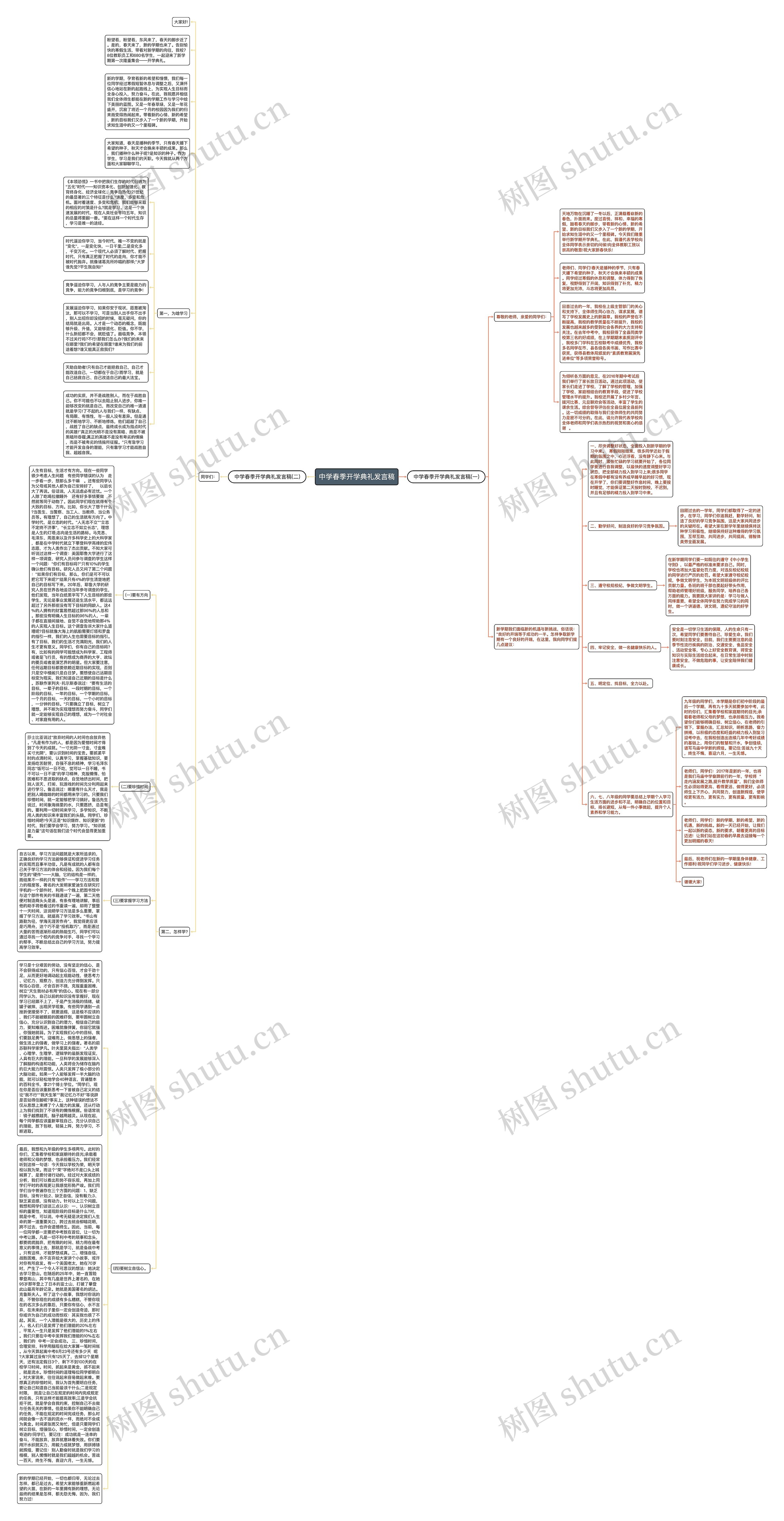 中学春季开学典礼发言稿思维导图