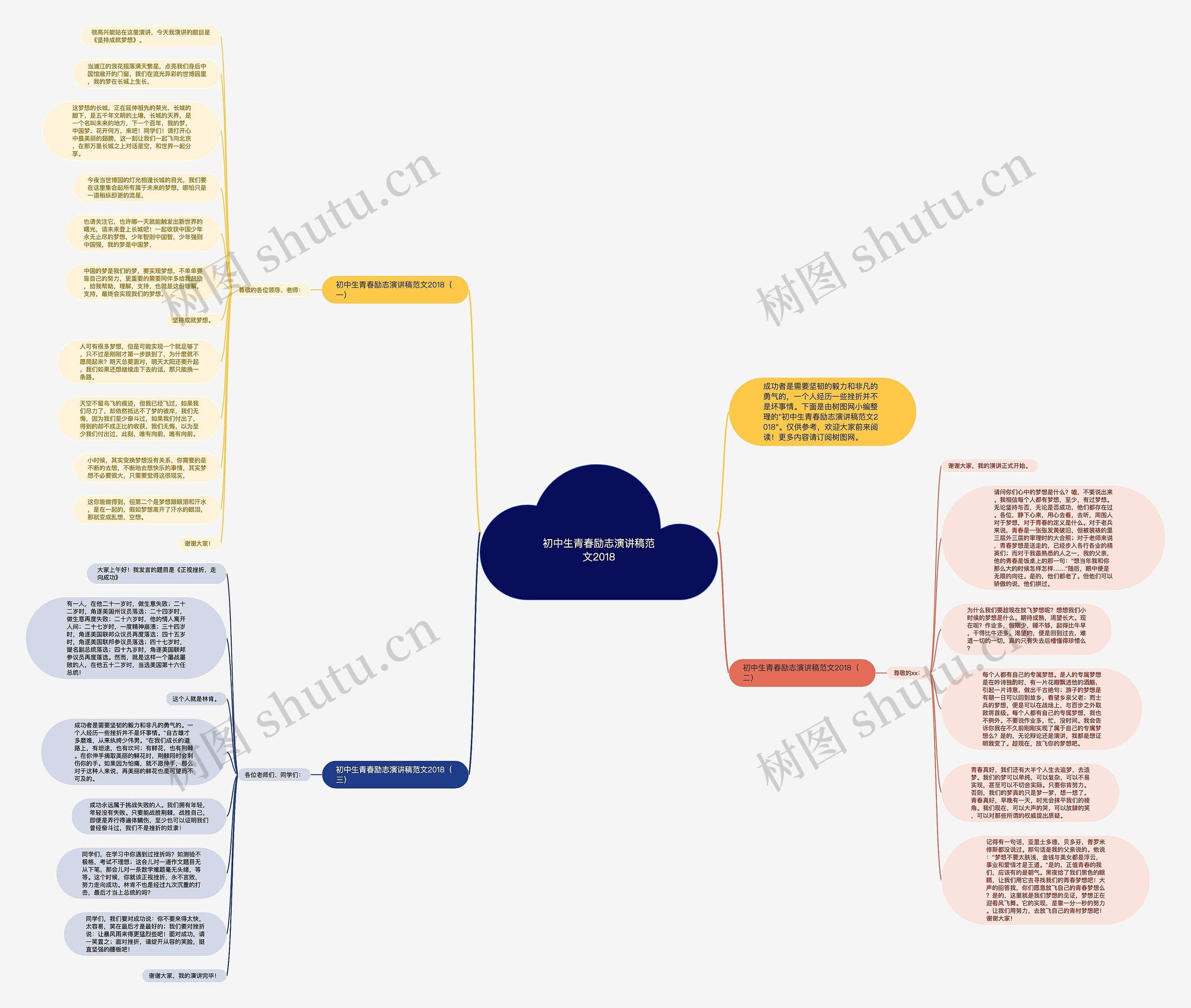 初中生青春励志演讲稿范文2018思维导图