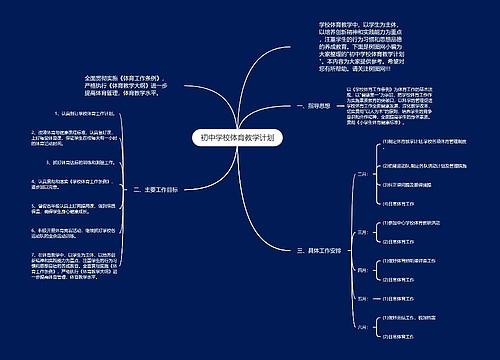 初中学校体育教学计划