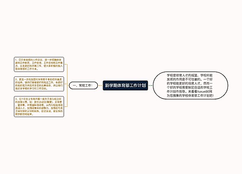 新学期体育部工作计划