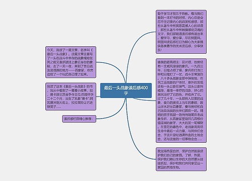 最后一头战象读后感400字