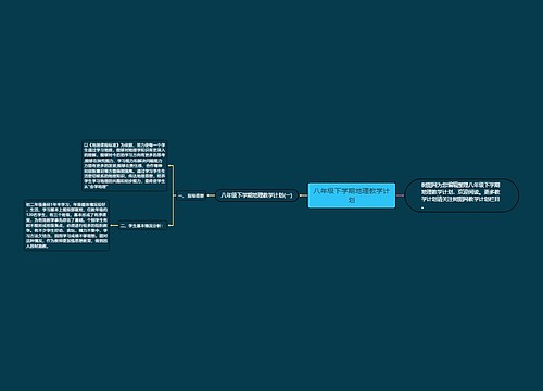 八年级下学期地理教学计划