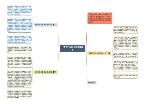 《安妮日记》读后感400字