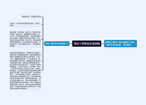 母校十周年校庆演讲稿