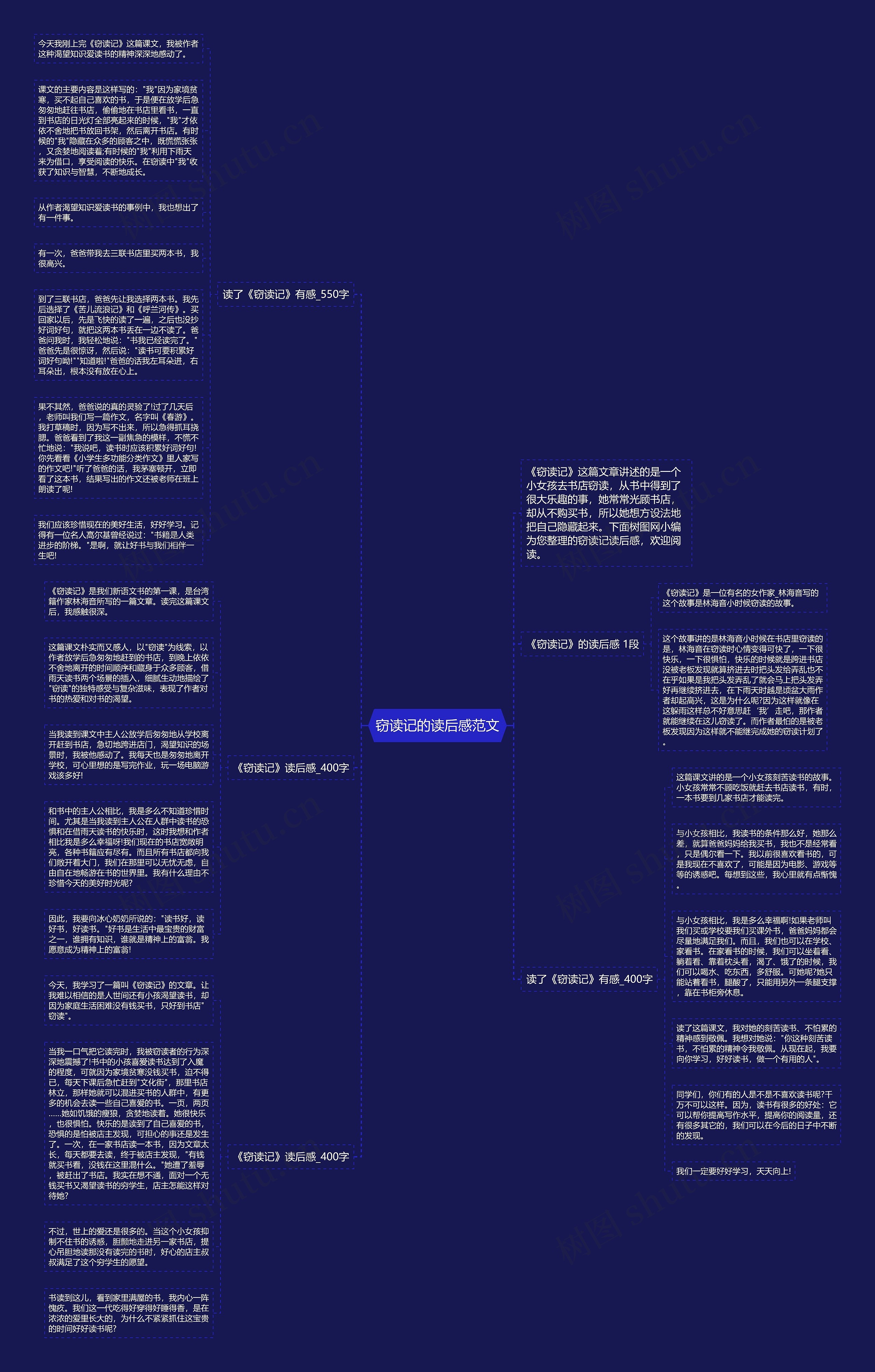 窃读记的读后感范文思维导图