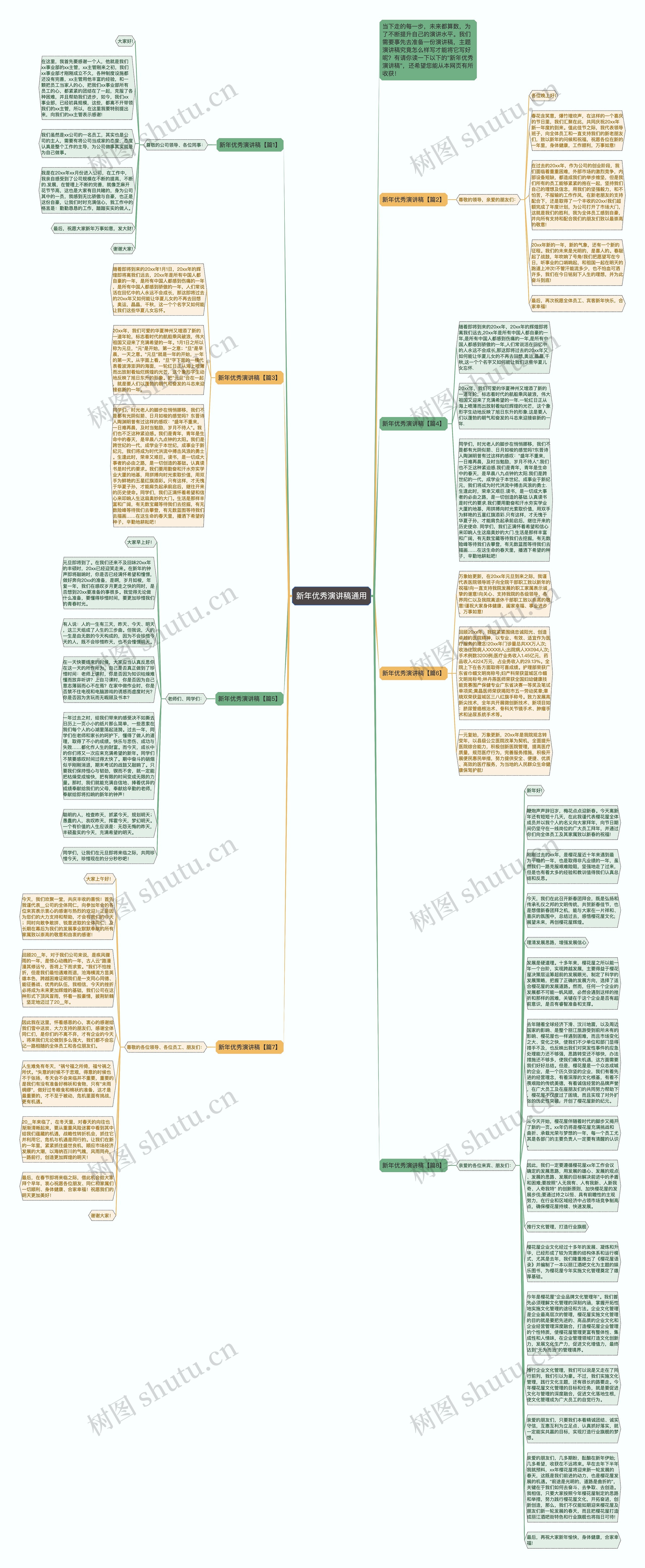新年优秀演讲稿通用思维导图