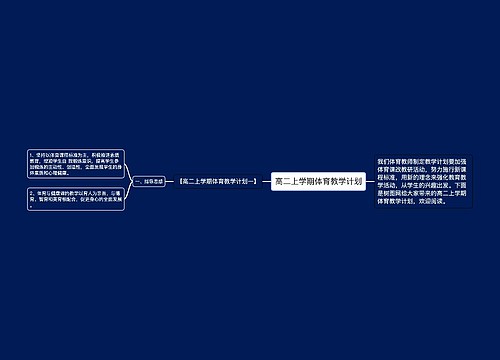 高二上学期体育教学计划