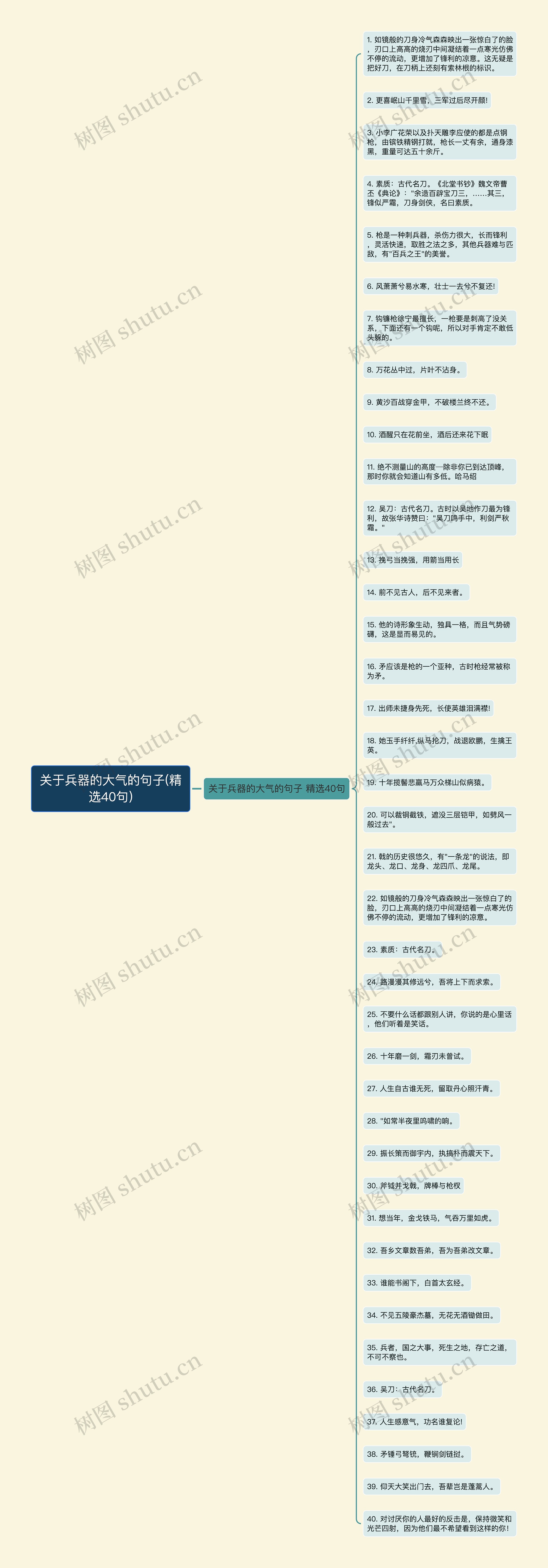 关于兵器的大气的句子(精选40句)思维导图