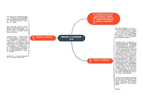 假如给我三天光明读后感150字