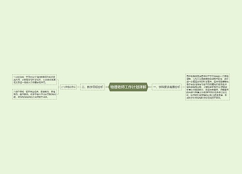 物理老师工作计划详解