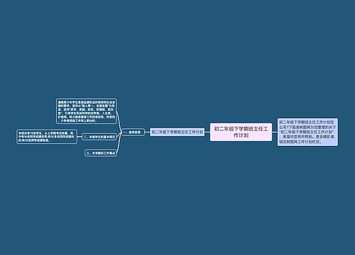 初二年级下学期班主任工作计划