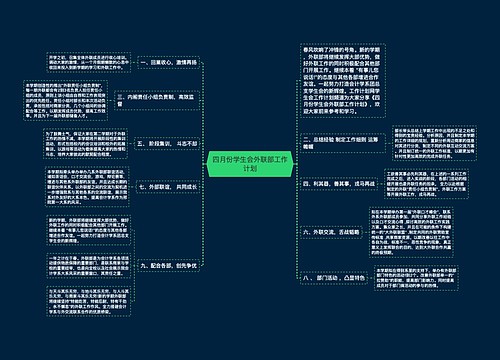 四月份学生会外联部工作计划