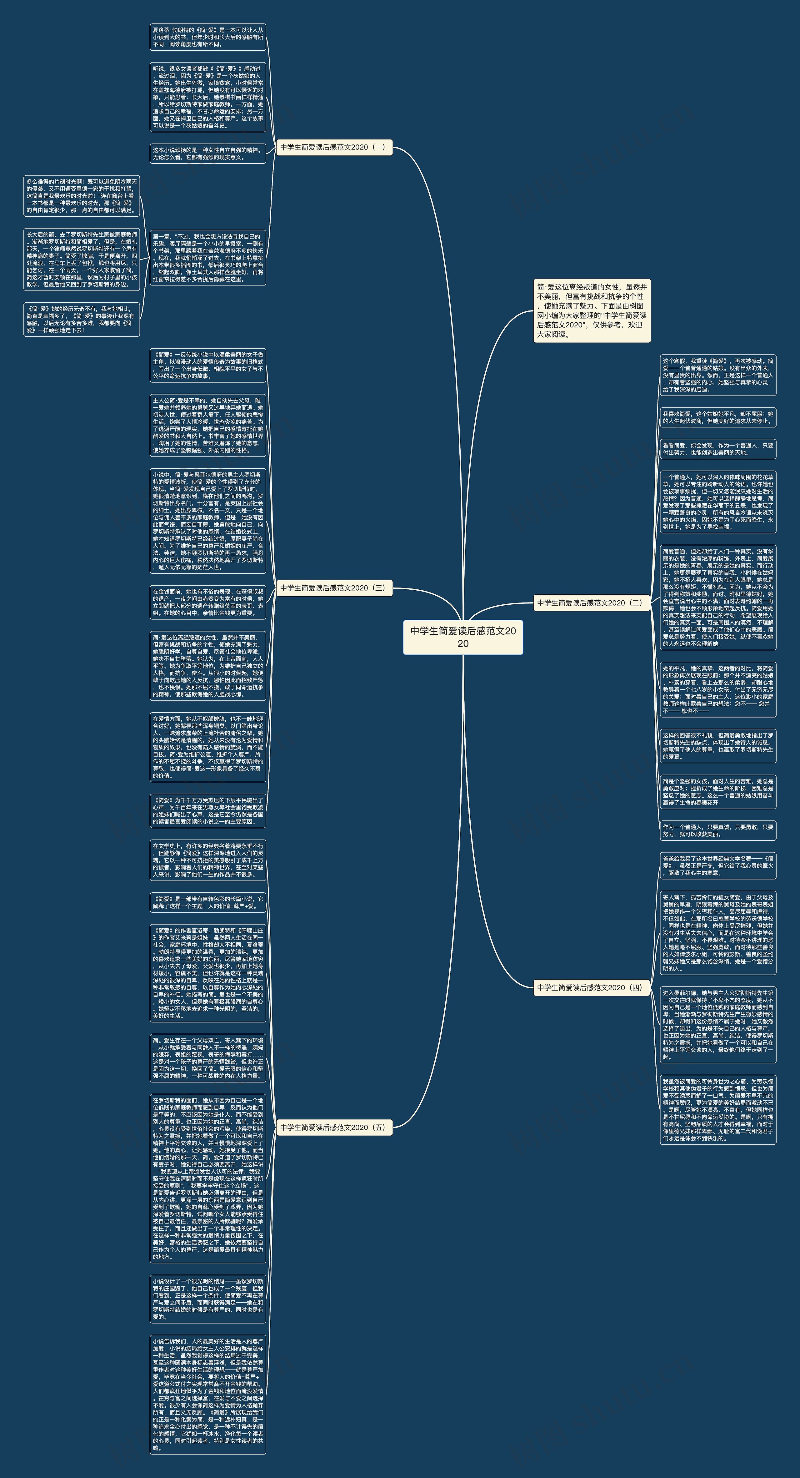 中学生简爱读后感范文2020思维导图