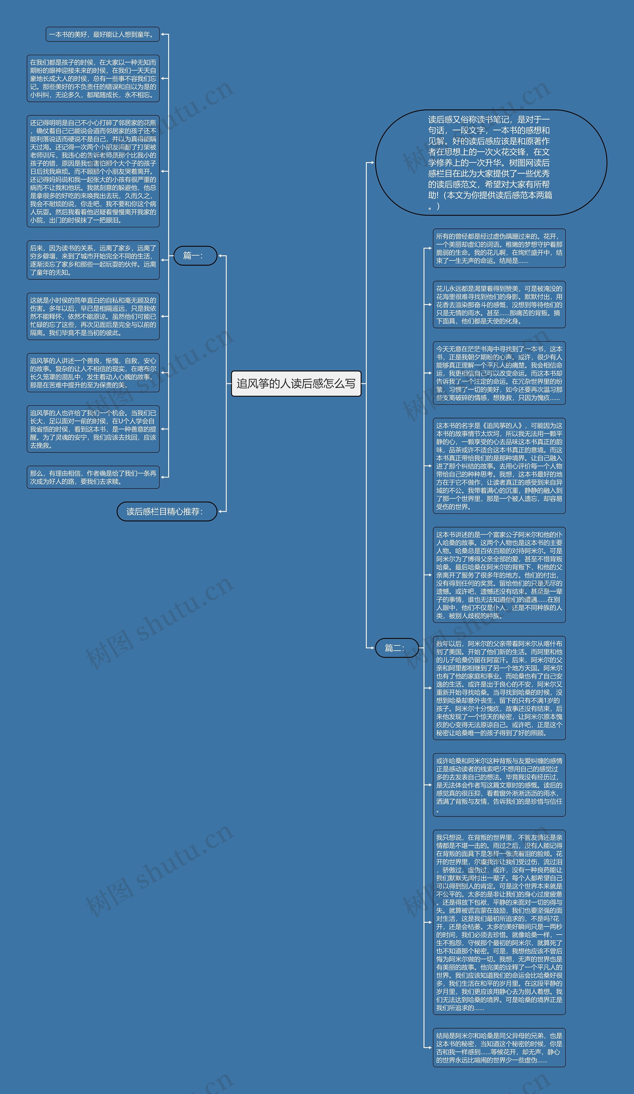 追风筝的人读后感怎么写思维导图