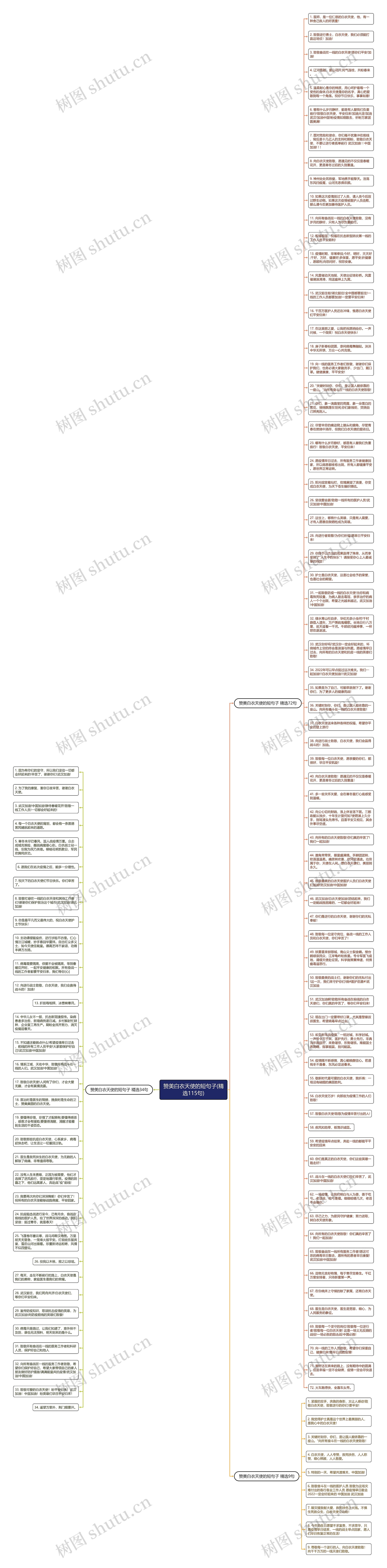 赞美白衣天使的短句子(精选115句)思维导图