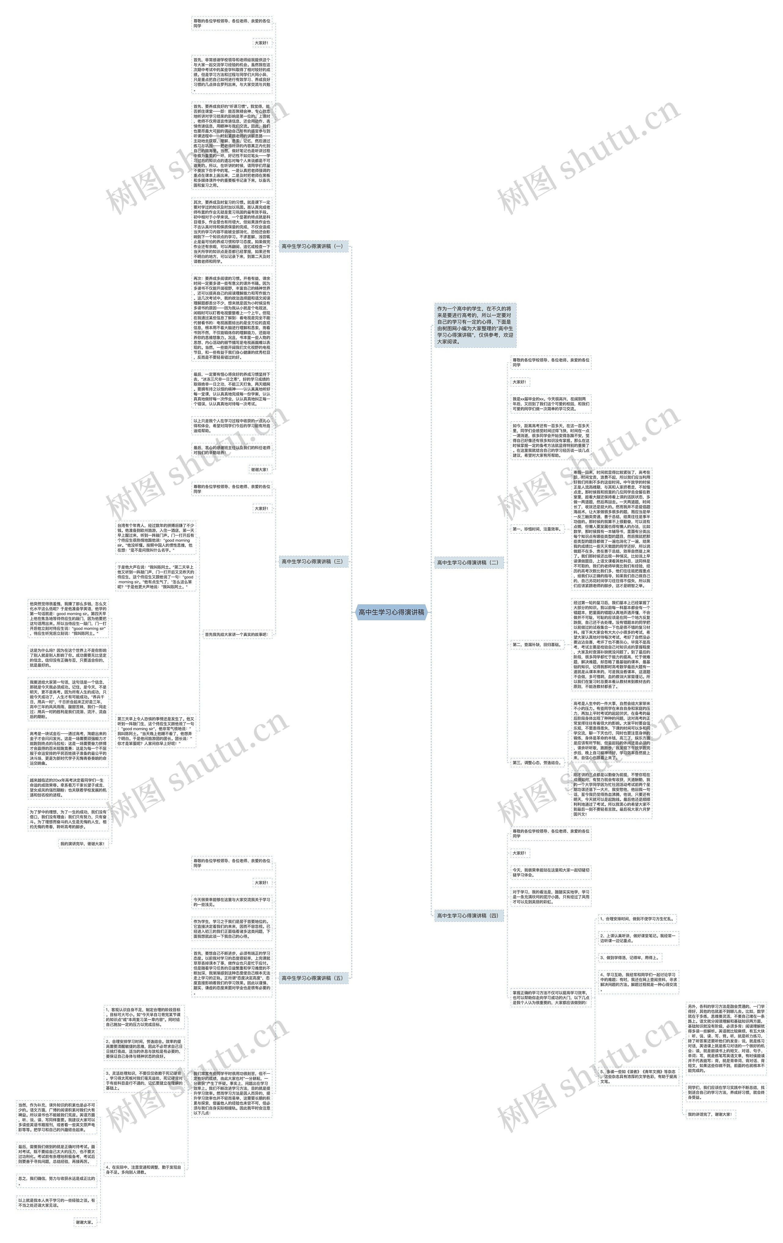 高中生学习心得演讲稿思维导图