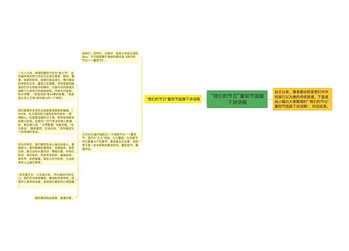 “我们的节日”重阳节国旗下讲话稿