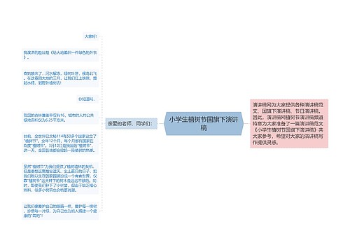 小学生植树节国旗下演讲稿