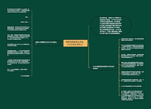 想就读英国顶尖名校，GCSE是必须考么？