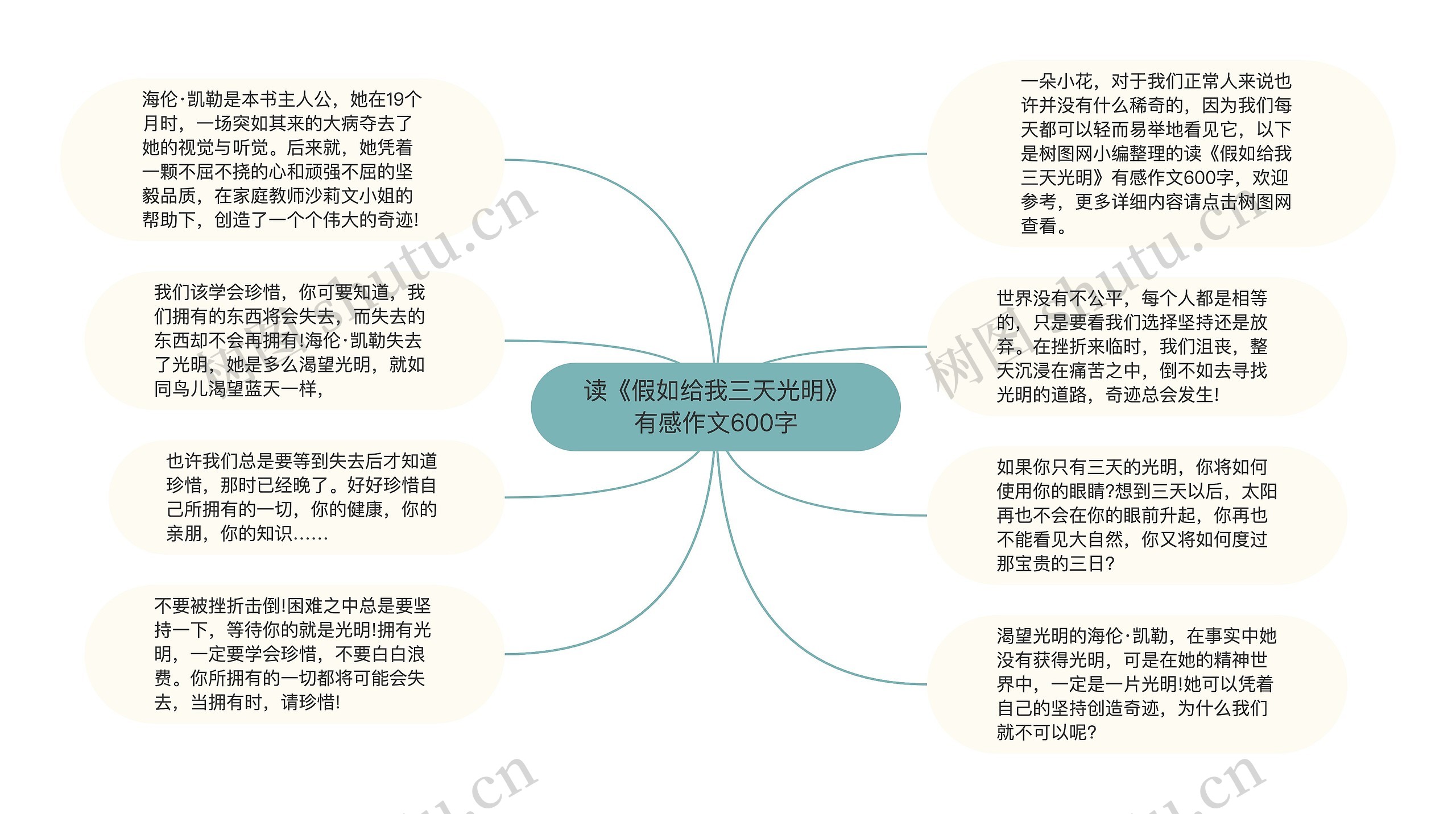 读《假如给我三天光明》有感作文600字思维导图