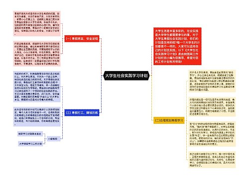 大学生社会实践学习计划