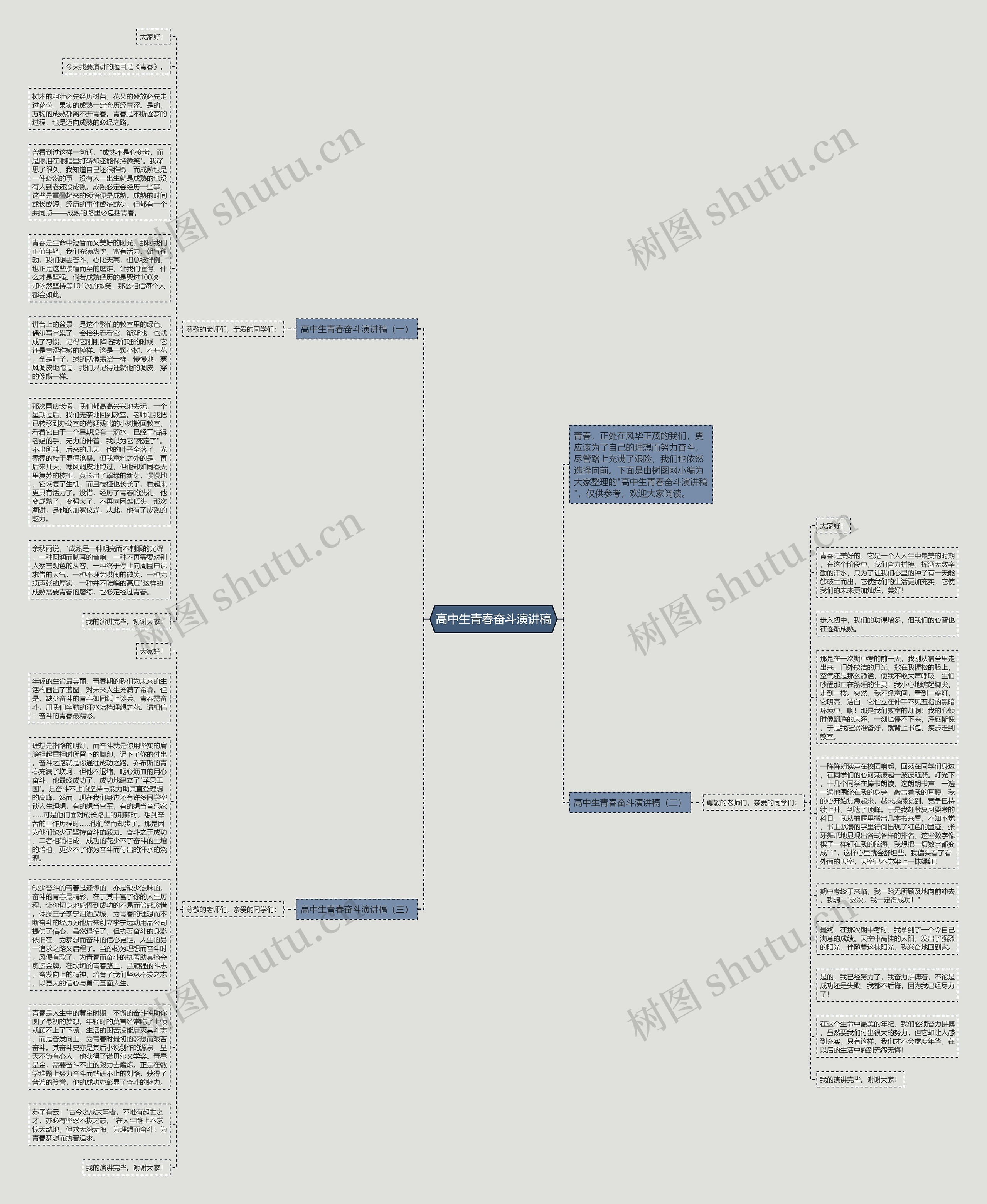高中生青春奋斗演讲稿思维导图