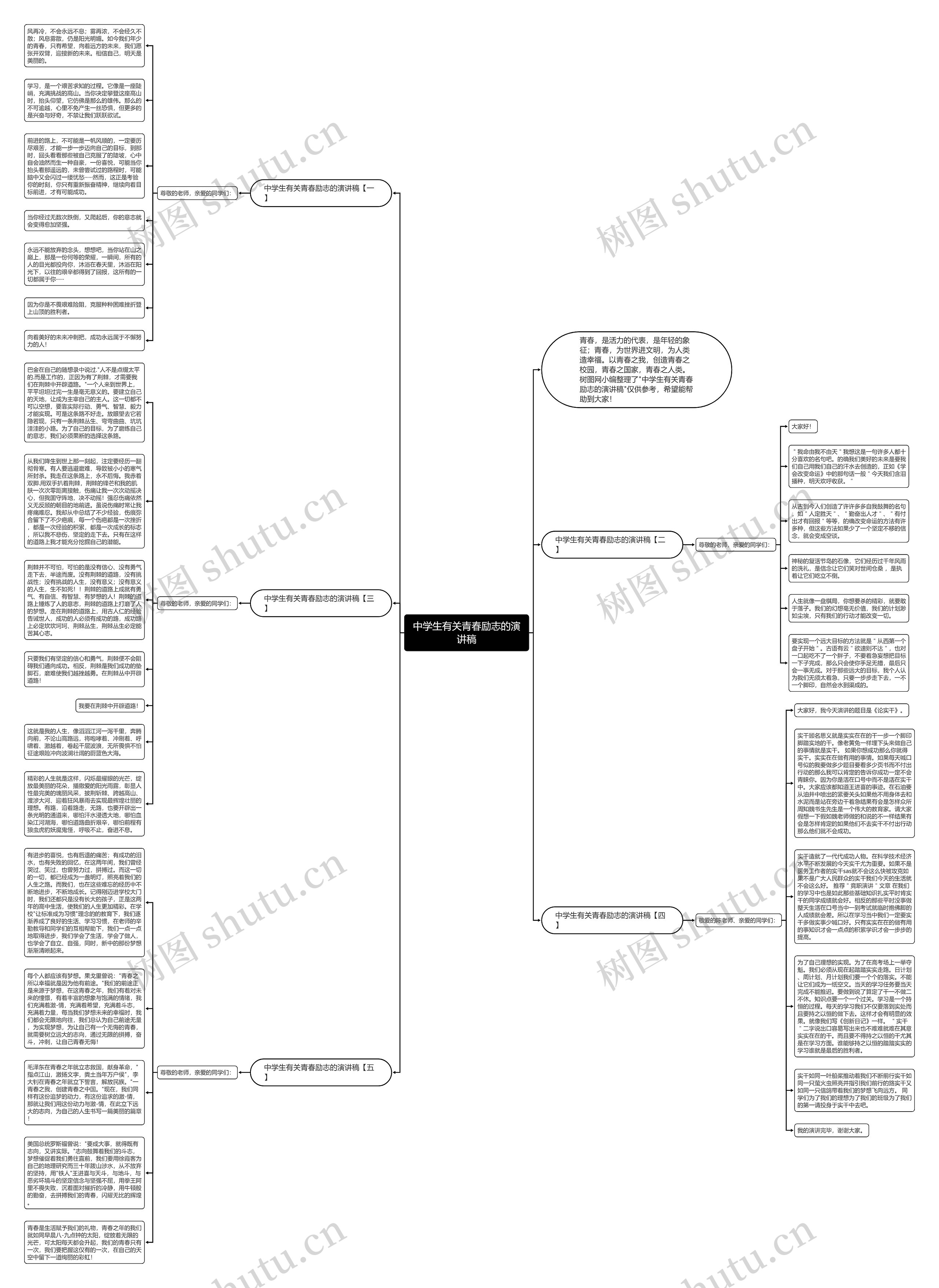 中学生有关青春励志的演讲稿思维导图